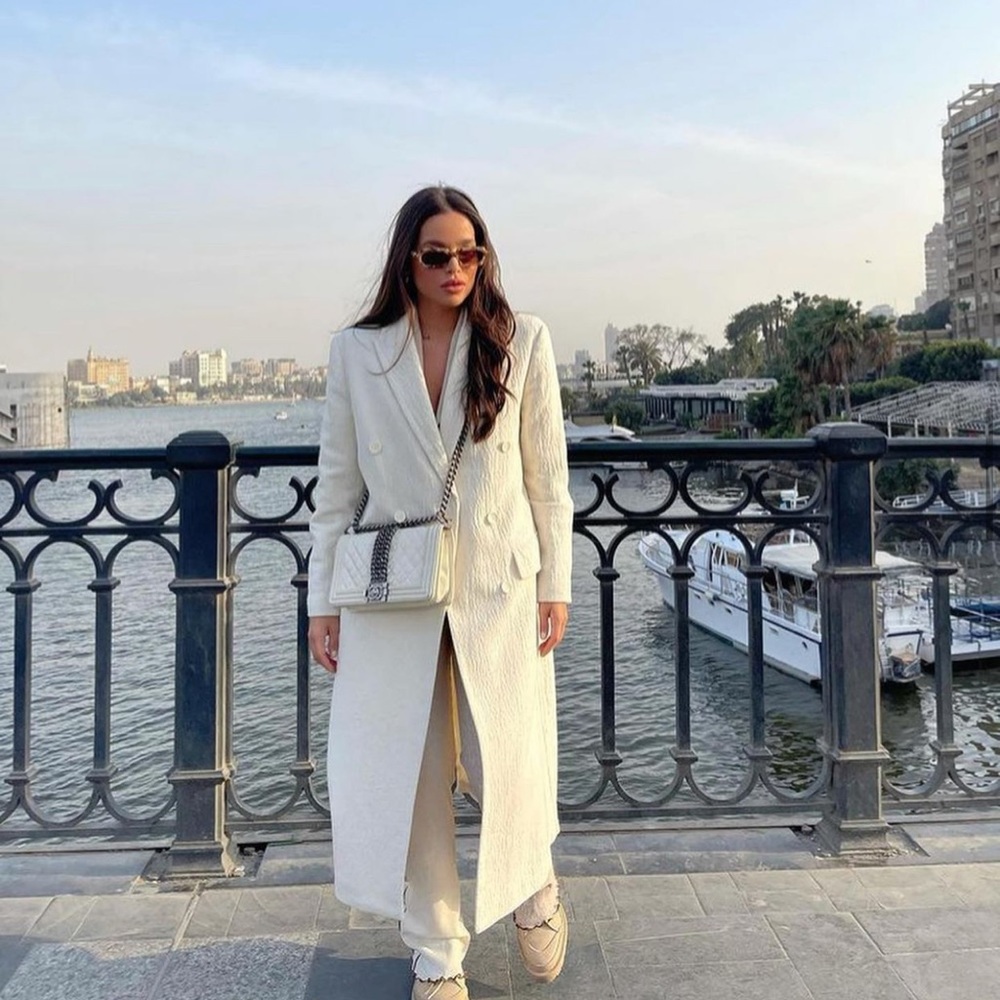 NWT ZARA Textured Weave Coat Oyster White S
